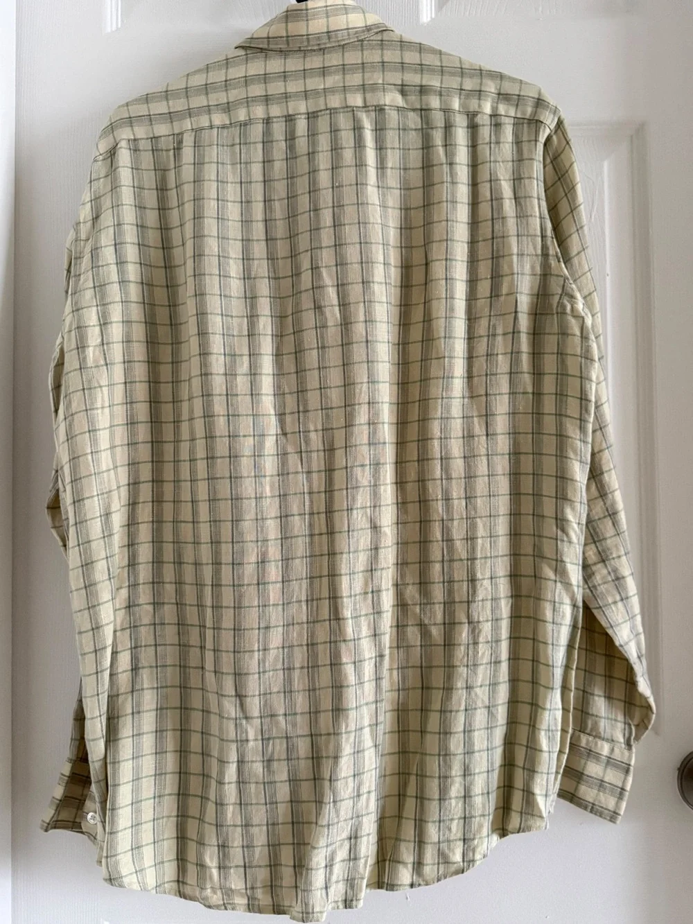 J. Crew Men's Beige Plaid Button-Down Shirt